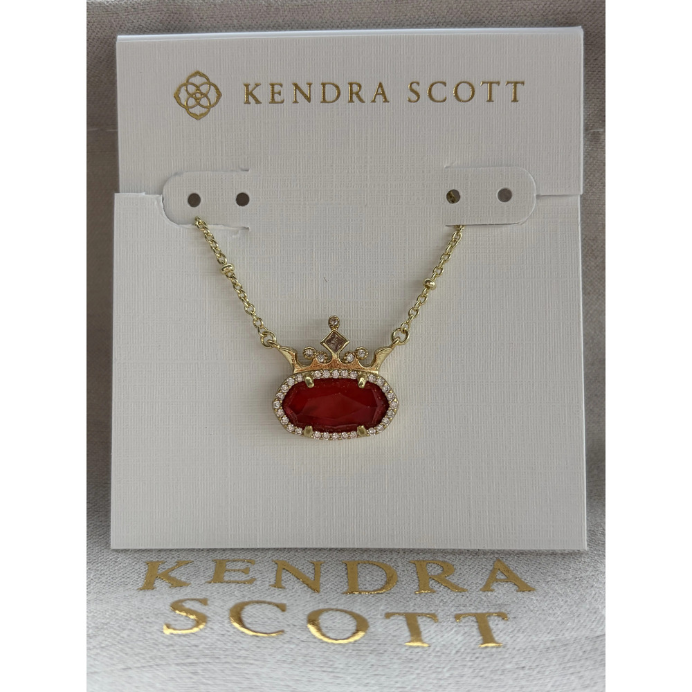 Kendra Scott Red Crown Pendant Necklace